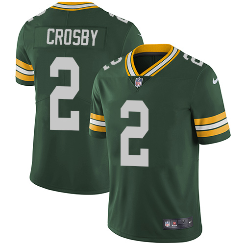 Nike Packers #2 Mason Crosby Green Team Color Men's Stitched NFL Vapor Untouchable Limited Jersey - Click Image to Close